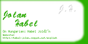 jolan habel business card